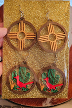 Load image into Gallery viewer, 3D Print Zia New Mexico Cactus Earrings Made in America