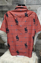 Load image into Gallery viewer, Baha Ranch Brown Saddle Up Western Hawaiian Shirt Made in America