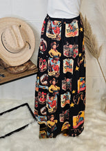 Load image into Gallery viewer, Vintage Cowgirl Collage Western Tiered Prairie Maxi Skirt