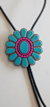 Load image into Gallery viewer, Baha Ranch Turquoise Hot Pink Concho 3D Inlay Bolo Made in America