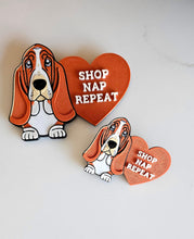 Load image into Gallery viewer, 3d Print Basset Hound Cute Funny Shopping Hat Pin or Magnet