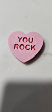 Load image into Gallery viewer, 3d Printed Candy Conversation Heart Pins or Earrings Made in America