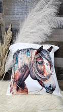Load image into Gallery viewer, Baha Ranch Fancy Horse on White Velvety Soft Pillow Case Made in America