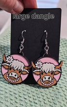 Load image into Gallery viewer, 3d Western Cowgirl Cowboy Highland Cow Theme - Necklace, Purse Charm, Earrings, Keychain, Magnet