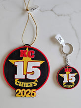 Load image into Gallery viewer, 3D Print Chiefs Kc 15 Mahomes Kansas City Patrick Football Ornament or Keychain