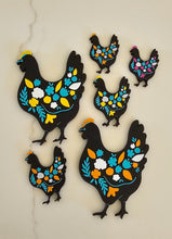 Load image into Gallery viewer, 3d Talavera Chicken Floral Hat Pin or Magnet Made in America