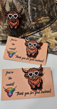 Load image into Gallery viewer, Bag of 25 -Boutique 3d Printed Package Inserts Cool Highland Brown Cow Made in America