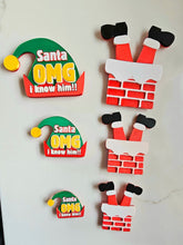 Load image into Gallery viewer, set of 2 Santa Elf I Know Him Hat Magnets Christmas Made in America Choice of Sizes