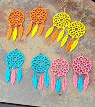 Load image into Gallery viewer, 3D Print Dreamcatcher Boho Earrings Choice of Colors Made in America