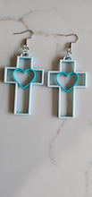 Load image into Gallery viewer, 3D Print Christian Cross Faith Earrings Made in America