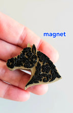 Load image into Gallery viewer, Baha Ranch Year of the Horse Tooled 3d Print Bookmark Keychain Hatpin Magnet Purse Charm Made in America