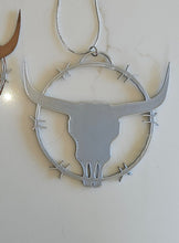 Load image into Gallery viewer, 3D Print Longhorn Texas Ranch Western Barbwire Christmas Ornaments Made in America