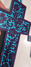 Load image into Gallery viewer, Baha Ranch 3D Faith Tooled Wall Cross or Keychain/Purse Charm Made in America