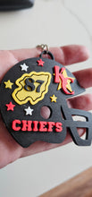 Load image into Gallery viewer, 3D Print Chiefs Helmet Arrowhead Kc 15 Mahomes Kansas City 87 Kelce Football Keychain Made in America