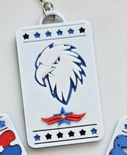 Load image into Gallery viewer, Patriotic Keychain - choice of styles - 3D Print USA - Made in America