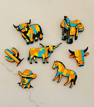 Load image into Gallery viewer, 3d Printed Farm Western Longorn Horse Cow Magnet Made in America