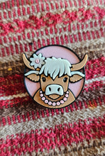 Load image into Gallery viewer, 3d Western Cowgirl Cowboy Highland Cow Theme - Necklace, Purse Charm, Earrings, Keychain, Magnet