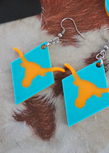 Load image into Gallery viewer, 3D Print Set of 3 Pair Texas Longhorn Cowgirl Western Earrings Made in America