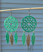 Load image into Gallery viewer, 3D Print Dreamcatcher Boho Earrings Made in America