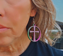 Load image into Gallery viewer, 3D Print Christian Cross Faith Earrings Made in America