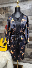 Load image into Gallery viewer, Rodeo Cowboy Satin Kimono Sleeve Robe