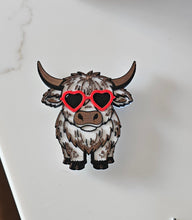 Load image into Gallery viewer, 3d Printed Cool Highland Cow Magnet Made in America