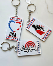 Load image into Gallery viewer, Patriotic Keychain - choice of styles - 3D Print USA - Made in America