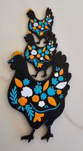 Load image into Gallery viewer, 3d Talavera Chicken Floral Hat Pin or Magnet Made in America