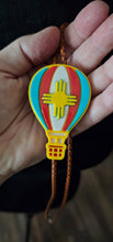 Load image into Gallery viewer, Albuquerque Balloon Fiesta 3D Hot Air Balloon Zia Bolo Tie Necklace