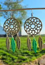 Load image into Gallery viewer, 3D Print Dreamcatcher Boho Earrings Made in America