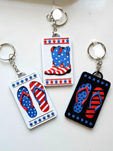 Load image into Gallery viewer, Patriotic Keychain - choice of styles - 3D Print USA - Made in America