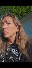 Load image into Gallery viewer, 3D Printed Feather Leather Fringe Earrings Made in America