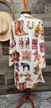 Load image into Gallery viewer, Vintage Cowboy Collage Western Lightweight Cardigan