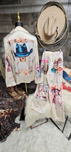 Load image into Gallery viewer, Danilo Painted Cowgirl Satin Long Pajamas