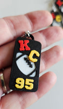 Load image into Gallery viewer, 3D Print KC Chiefs Player Number Football Earrings choice of number