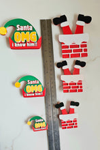Load image into Gallery viewer, set of 2 Santa Elf I Know Him Hat Magnets Christmas Made in America Choice of Sizes