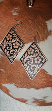 Load image into Gallery viewer, 3D Print Western Tooled Floral Earrings Made in America Choice of Colors