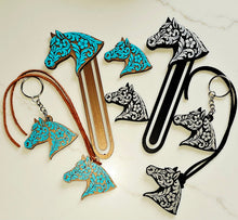 Load image into Gallery viewer, Baha Ranch Year of the Horse Tooled 3d Print Bookmark Keychain Hatpin Magnet Purse Charm Made in America