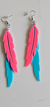 Load image into Gallery viewer, 3D Print Double Feather Boho Earrings Made in America