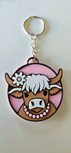 Load image into Gallery viewer, 3d Western Cowgirl Cowboy Highland Cow Theme - Necklace, Purse Charm, Earrings, Keychain, Magnet