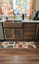 Load image into Gallery viewer, Baha Ranch Vintage Cowboy Collage Rug Runner Indoor 60" x 22" Made in America