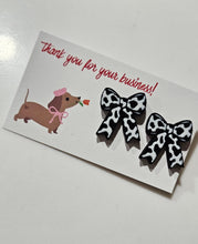 Load image into Gallery viewer, Bag of 25 -Boutique 3d Printed Package Inserts Cow Print Bows Pins or Earrings Made in America