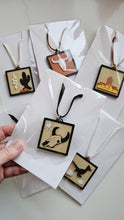 Load image into Gallery viewer, 3D Print Picture Necklace on Deerskin Leather Western Bull Skull Desert Cactus Made in America