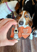 Load image into Gallery viewer, 3d Print Basset Hound Cute Funny Shopping Hat Pin or Magnet