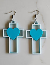 Load image into Gallery viewer, 3D Print Christian Cross Faith Earrings Made in America