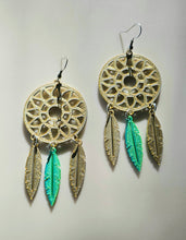 Load image into Gallery viewer, 3D Print Dreamcatcher Boho Earrings Made in America