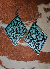 Load image into Gallery viewer, 3D Print Western Tooled Floral Earrings Made in America Choice of Colors
