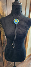 Load image into Gallery viewer, Turquoise Sunrise 3D Inlay Heart Bolo Tie Necklace