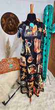 Load image into Gallery viewer, Vintage Cowboy Collage Western Dress