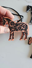 Load image into Gallery viewer, Baha Ranch 3D Print Floral Tooled Horse Charm or Keychain Made in America